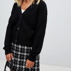 BLACK CHUNKY CARDIGAN